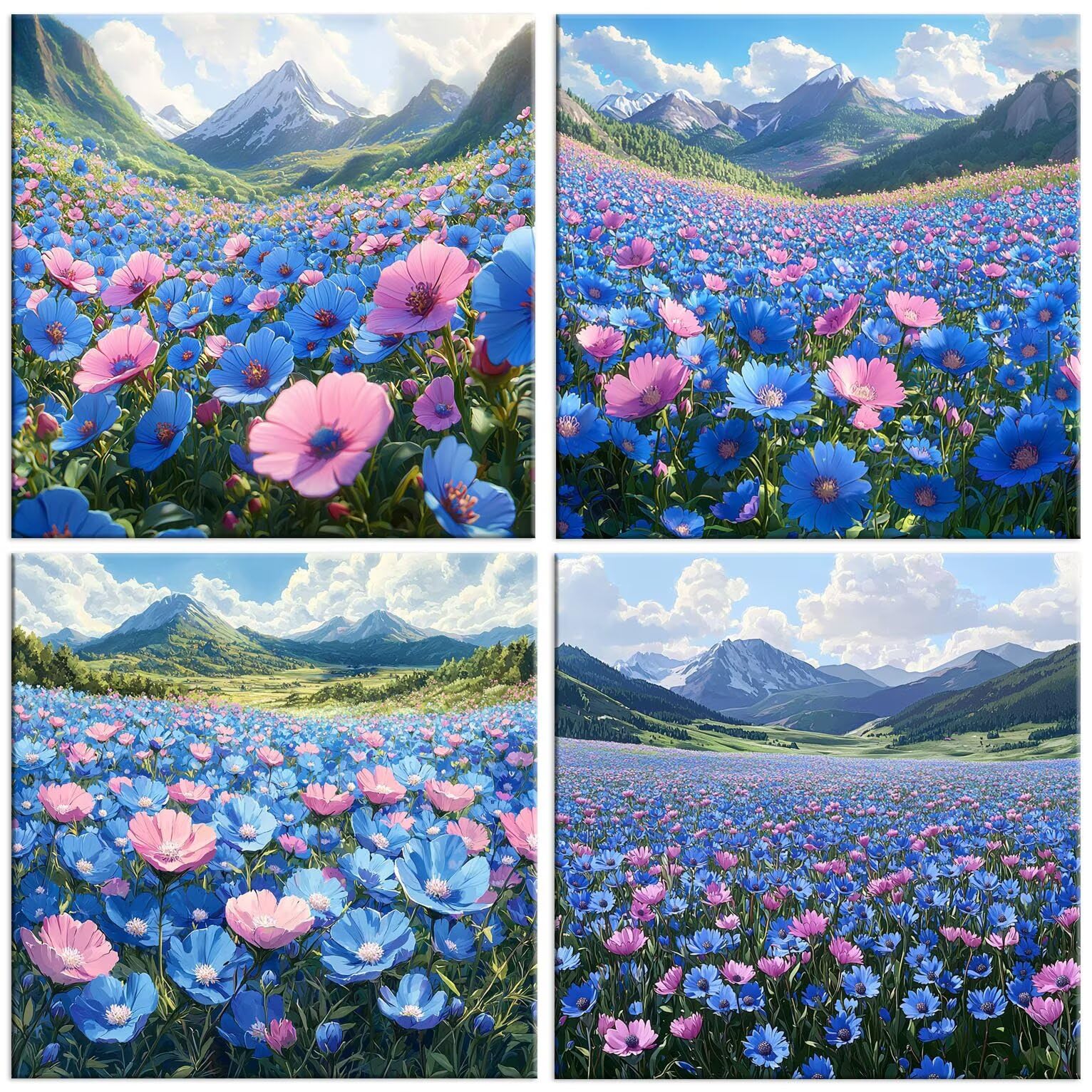 Días de flores silvestres Pintar Diamantes Kit Adultos 45x45cm f-902