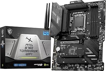 MSI MAG B760 Tomahawk WiFi Gaming Motherboard (Supports 12th/13th/14th Gen Intel Processors, LGA 1700, DDR5, PCIe 5.0, M.2, 2.5Gbps LAN, USB 3.2 Gen2, HDMI/DP, Wi-Fi 6E, Bluetooth 5.3, ATX)
