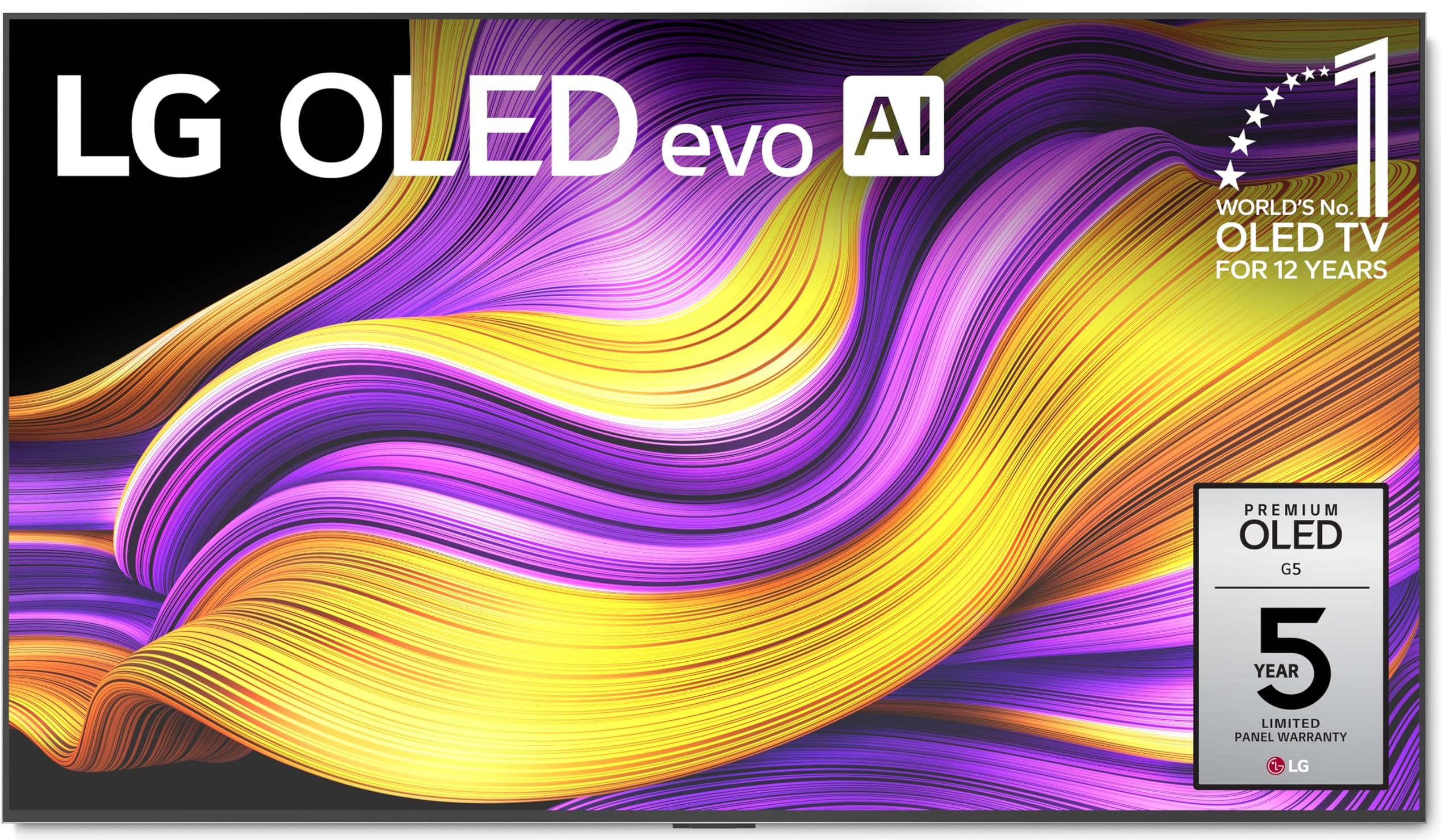 65-Inch Class OLED evo AI Super Upscaling 4K G5 Series Smart TV w/Dolby Atmos, Vision, HDR10, Filmmaker Mode, Wow Orchestra, Alexa Built-in (OLED65G5WUA, 2025)