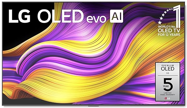 LG 55-Inch Class OLED evo AI 4K G5 Series Smart TV w/Dolby Atmos, Dolby Vision, HDR10, AI Super Upscaling 4K, Filmmaker Mode, Wow Orchestra, Alexa Built-in (OLED55G5WUA, 2025)