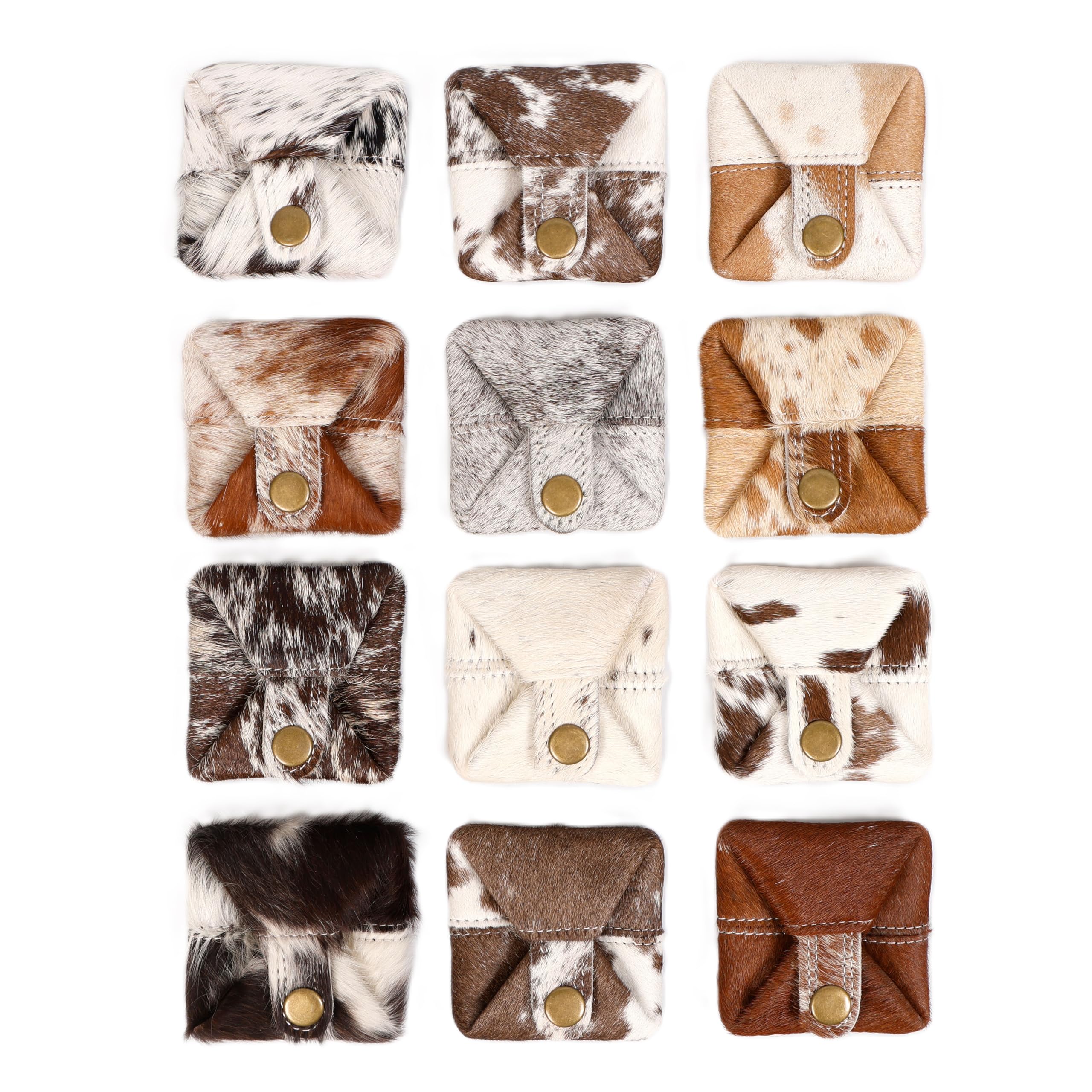 100% Real Leather Coin Pouch - Compact Change Holder and Mini Pocket Wallet for Men &amp; Women (Assorted)