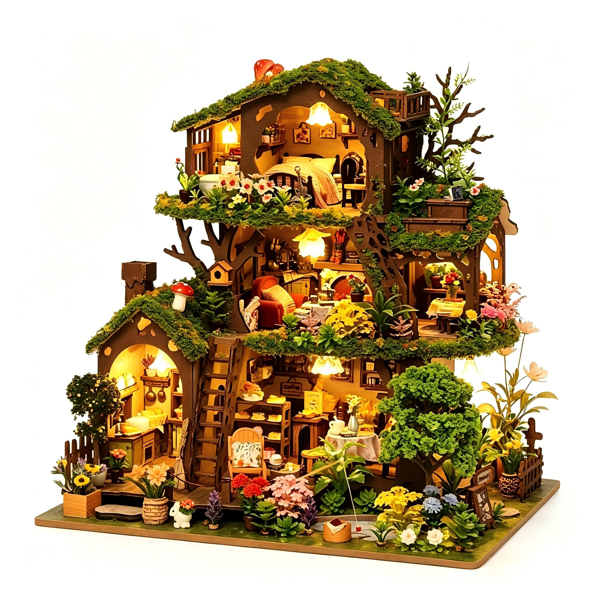 CRIOLPO DIY Miniature House Kit Craft Kits for Adults Booknook Model Kits-Chronicle Treehouse