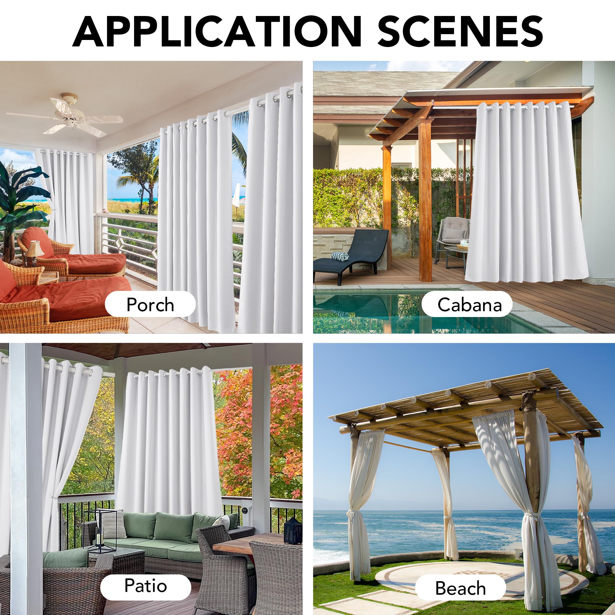 Tenda Da Sole Per Esterno Impermeabile 132x215 Cm, Con Passanti In Acciaio, Protezione Solare 80-90%, Per Gazebo, Balcone E Terrazzo, Grigio