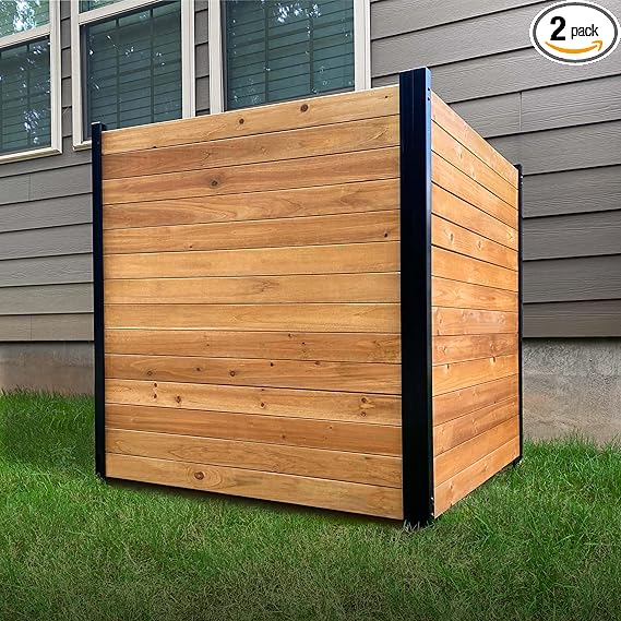 42in H x 38in W (2 Panels) No Dig Enclo Richmond Cedar Wood Privacy Screen, Ideal Outdoor Privacy Wall, Pool Equipment Enclosure, Trash Can Enclosures, Air Conditioner Fence, EC18008