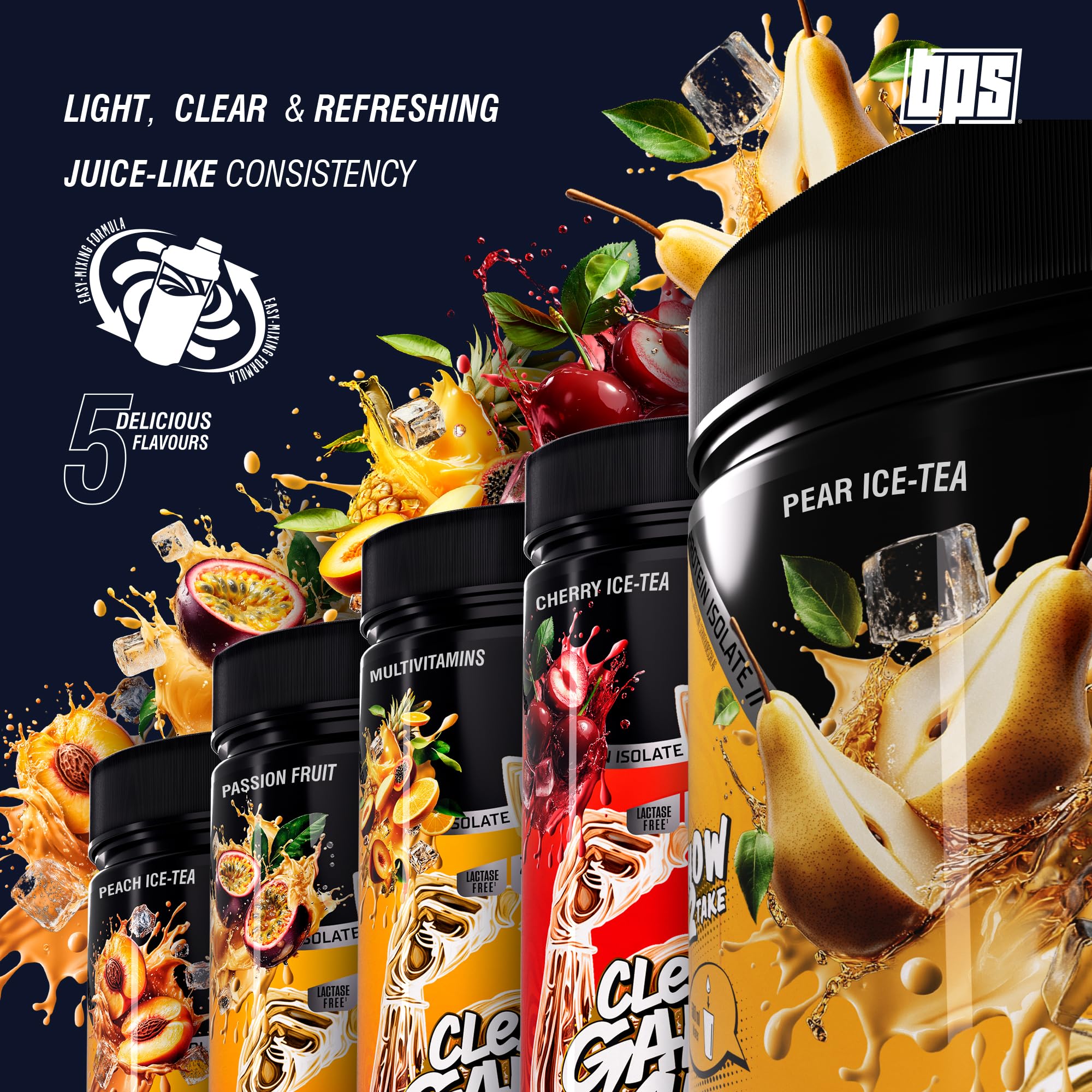 BPS PHARMA ClearGainz4U - Clear Whey Protein Isolat sans sucre - Pour le développement musculaire, le régime et la récupération - 24 g de protéines par portion - Sans lactose et sans graisse - Saveur