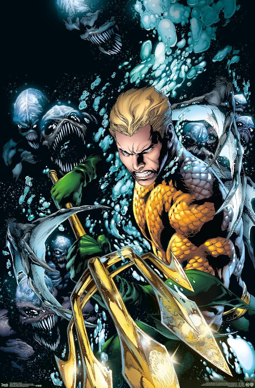 Trends International DC Comics - Aquaman - Trident Wall Poster, 22.375" x 34", Premium Unframed Version