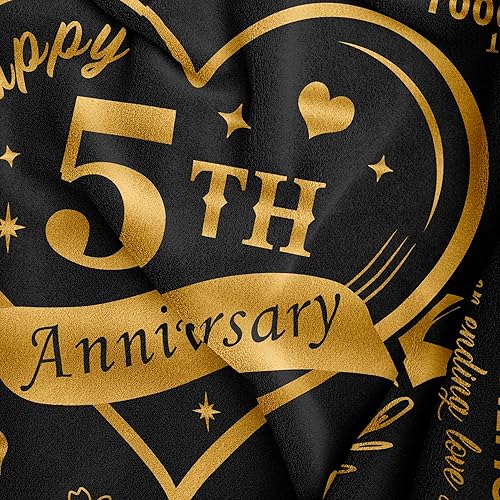 Miniatura 9 de Manta de regalo de feliz aniversario de 50 x 60 pulgadas, regalos románticos de aniversario para él, manta de aniversario para ella, regalo para