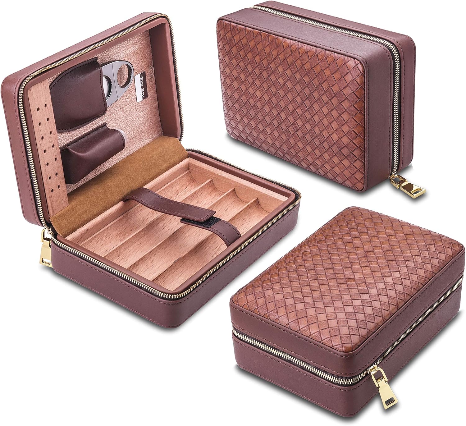 Yannabis Travel Cigar Humidor Cedar Wood Cigar Case