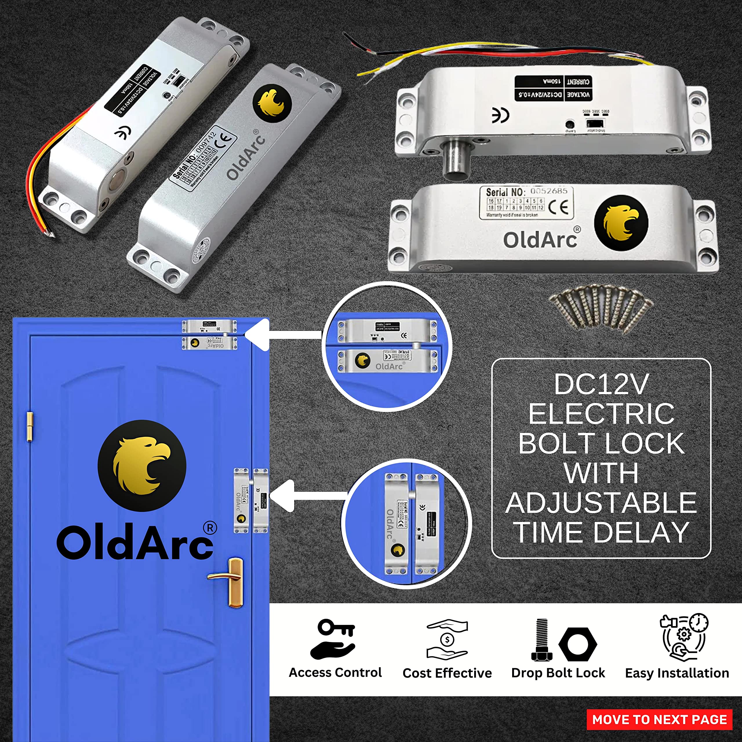 OldArc SB2 Surface Drop Bolt Lock | 4 Wire Electric Bolt Lock for Door Access Control | Flat Surface Auto Door Lock for Metal Wooden Door | 12V DC Electric Lock with Time Delay — Amazon image 7