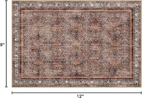 Miniatura 474 de Phantoscope Vintage Collection - Alfombra de área de 8 x 10 pies, alfombra grande para sala de estar, lavable, bohemio, antideslizante