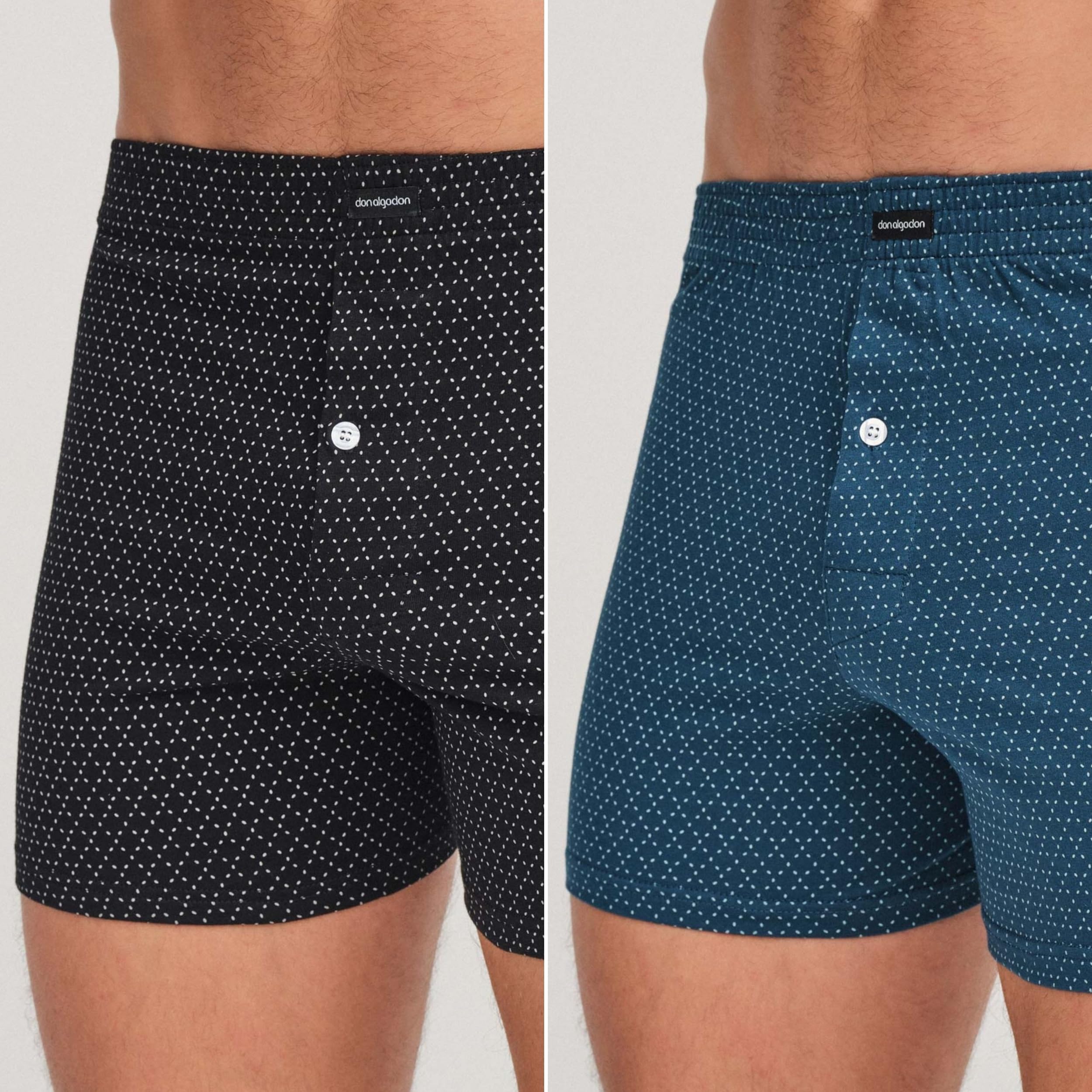 DON ALGODON Pack de 6 Boxers Apertura con Botón para Hombres 100% Algodón, Transpirables