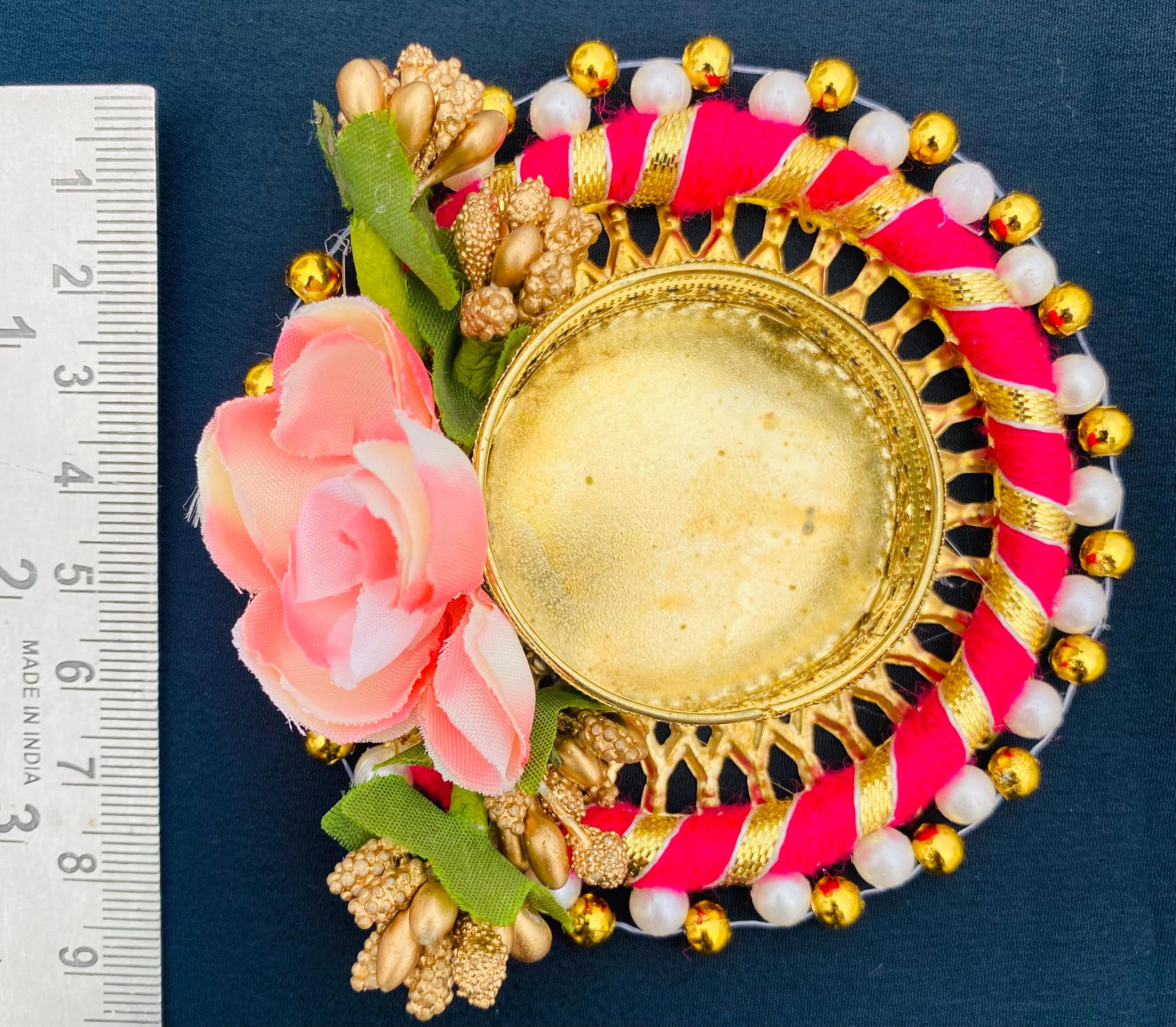 SINGARO Diya, Divda, Diya Diwali, diwda Celebration, Festival, Tahevar Tea Light Candle Holder and Diwali Decoration Items Traditional Golden Diya with Colorful Flowers for Home décor2 1