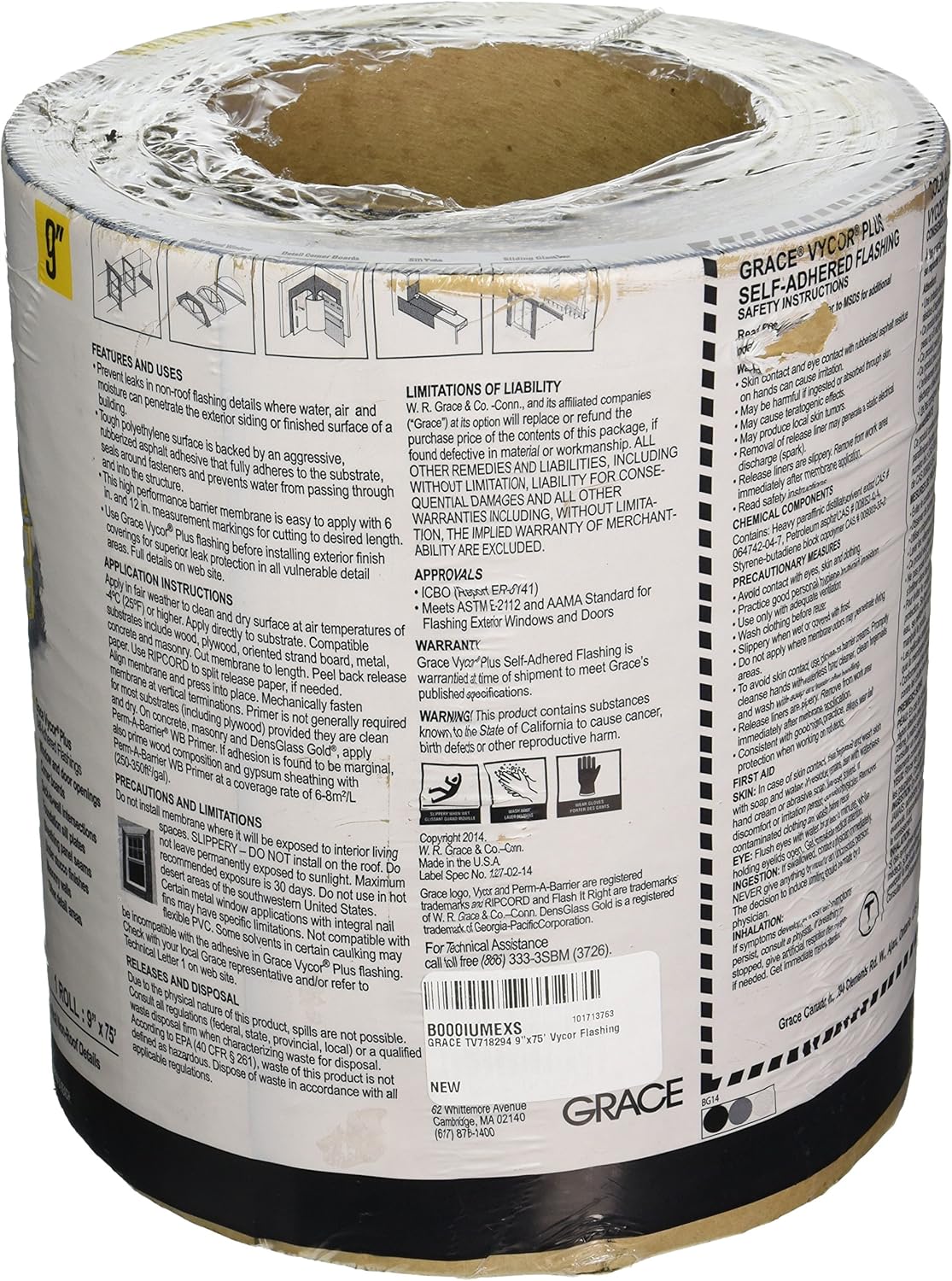 Grace TV718294 9"x75' Vycor Flashing