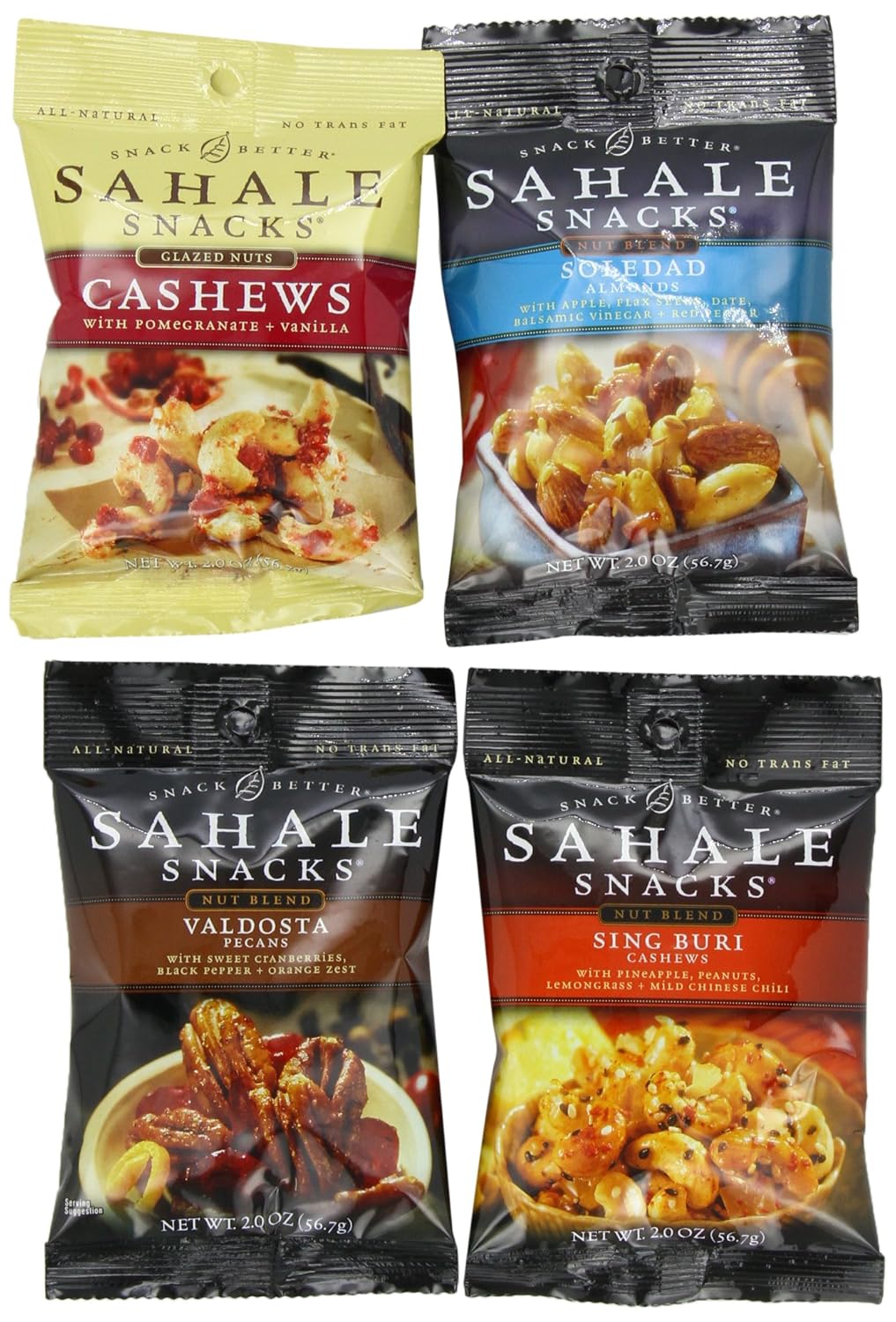 Sahale Snacks Variety Pack, 4 Flavors, 2-Ounce Pouch (Pack of 12)