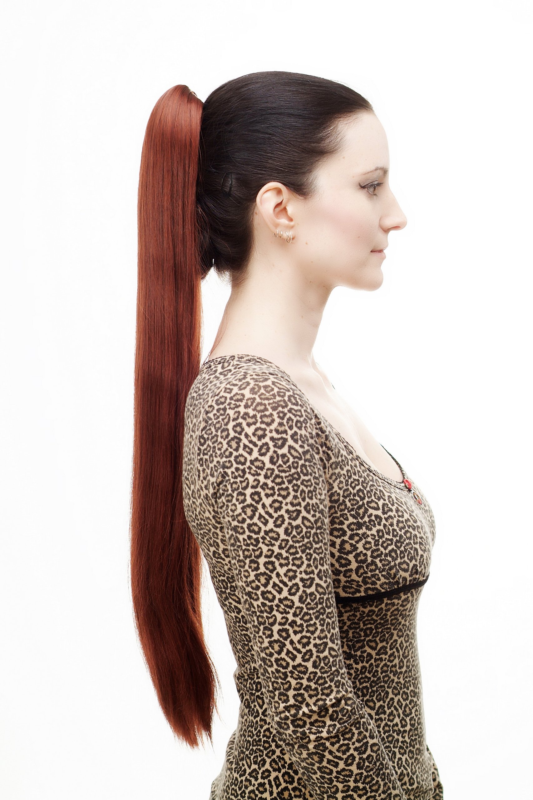 WIG ME UP - Hairpiece PONYTAIL with Claw Clamp/Clip extremely long straight & smooth red brown mix T113-33A/131 70 cm - Image 2