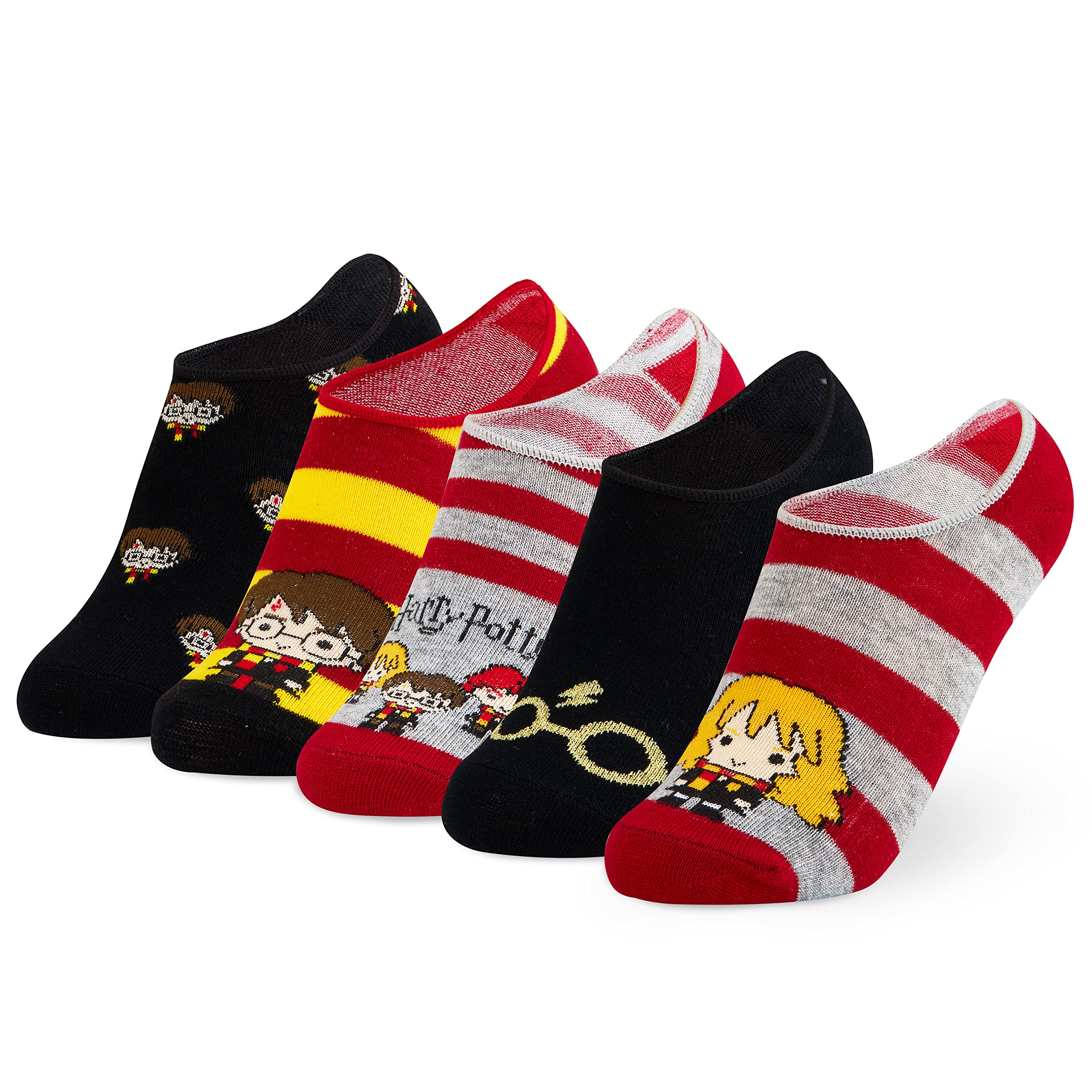 Harry Potter Socken Kinder 5 Paar – Sneaker Socken Mit Hogwarts & Gryffindor Motiven, Unisex