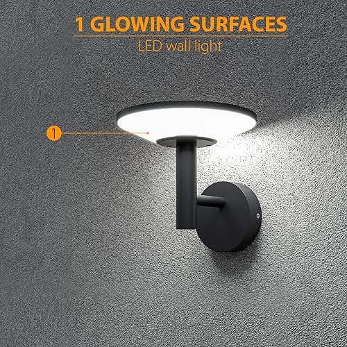 Miniatura 7 de EBIONBRIGHT Luces de pared LED integradas para exteriores, lámpara exterior impermeable IP54, linterna de pared de aluminio fundido a presión,