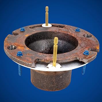 Fernco Fix-A-Flange Complete Toilet Flange Repair Kit, Universal Water Closet Flange Repair for Broken/Cracked Flanges, Cast Iron/PVC/ABS, Works on Concrete
