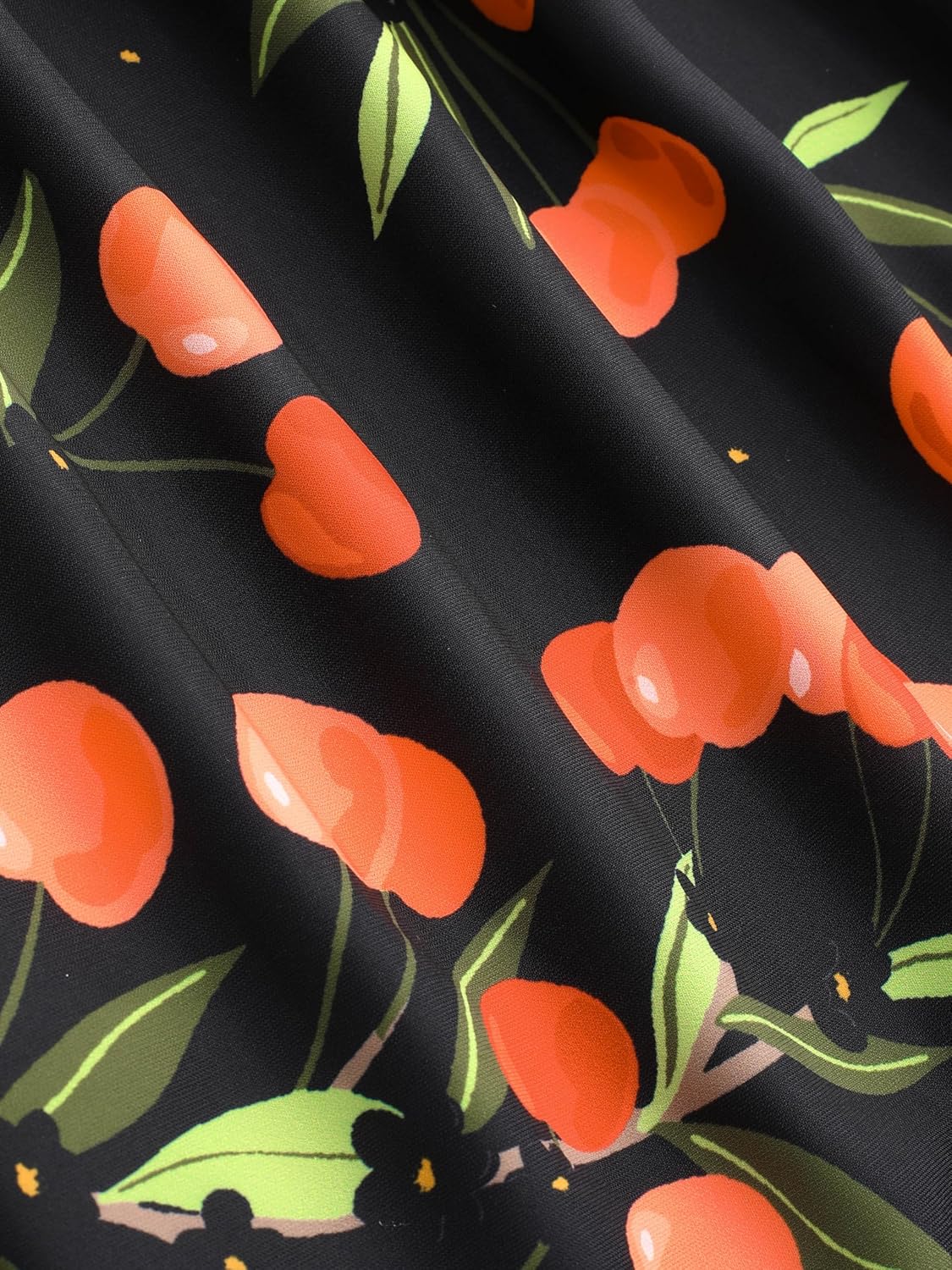 CIDER Women's Plus Size Dress Floral Fruit Square Neck Puff Sleeve Split Sun Dress Summer Midi Dresses Vacation Outfits - Image 3