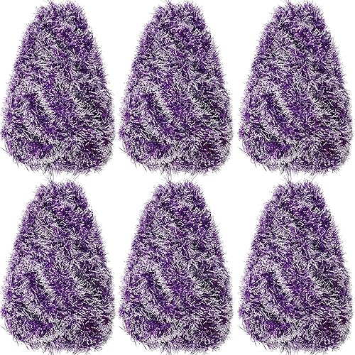 Miniatura 48 de Shappy Guirnalda de oropel negra de 90 pies, 6 rollos para decoración de Halloween, Navidad, guirnalda metálica con purpurina para bodas, fiestas