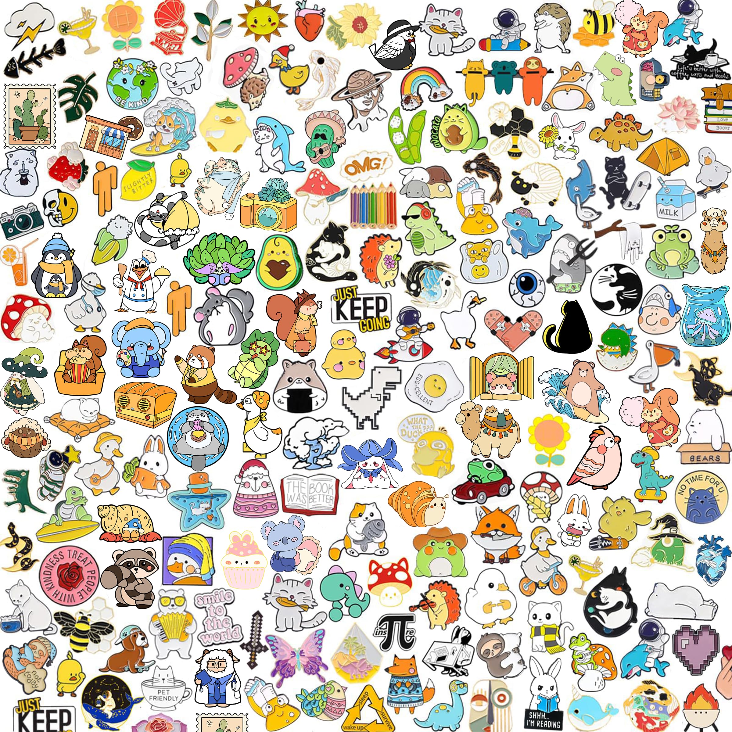 20/30/50/80 Mixed Enamel Brooch Bulk Set,Lapel Badges, Cartoon Plant Enamel Pin Sets, Funny Button Pins Jewelry for Backpack Cloths Hats Jacket Decoration