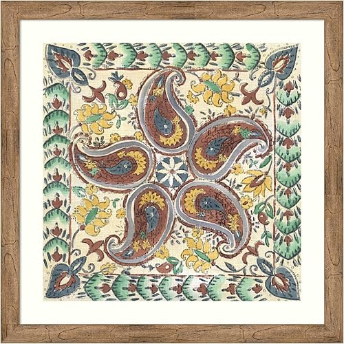 Amanti Art Framed Wall Art Print 36x36 Batik Rosette III by Chariklia Zarris, Abstract Wall Art, Vintage Decor, Large Poster Painting Artwork for