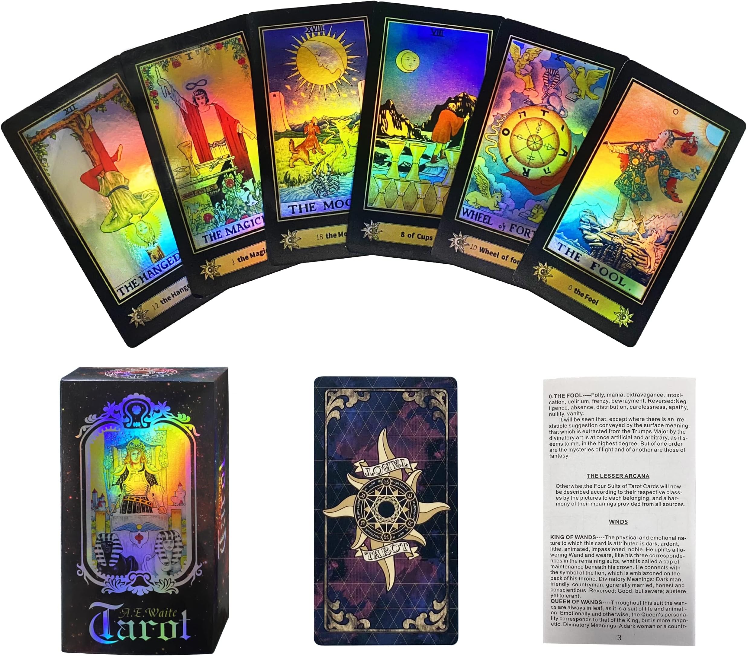 IXIGER Tarot Cards With Guide Book - 78 Classic Deck for Fortune-Telling Game - Suitable for Beginners and Experts