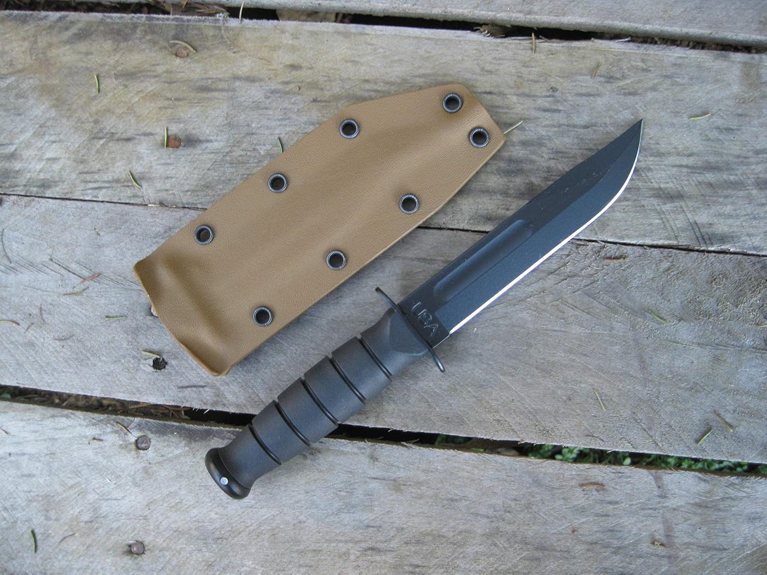 Valhalla Custom Kydex Sheath Ka-bar 1256 Fighting Knife COYOTE BROWN Two Piece