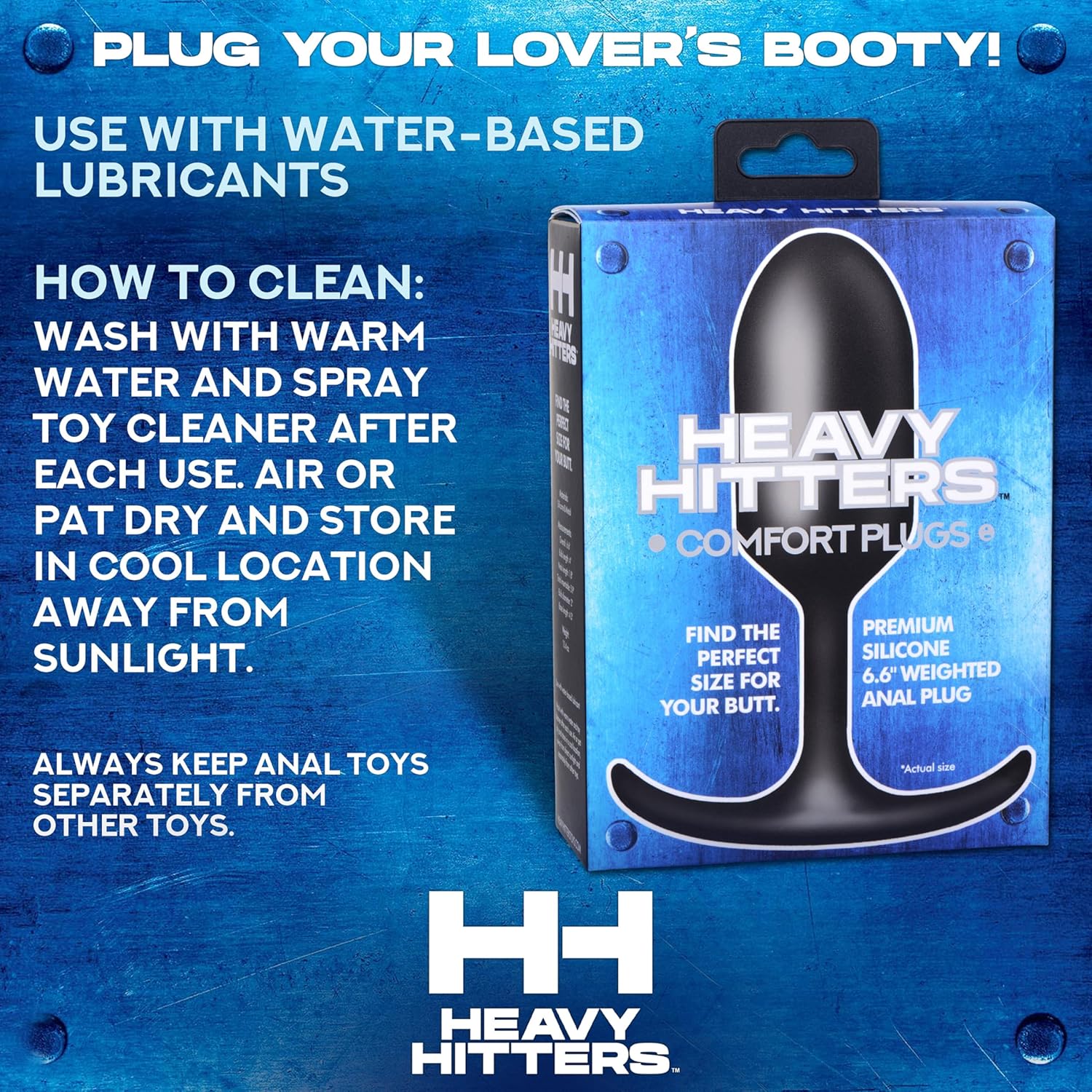 Heavy Hitters Premium Silicone Weighted Anal Plug - Extra Large, Black