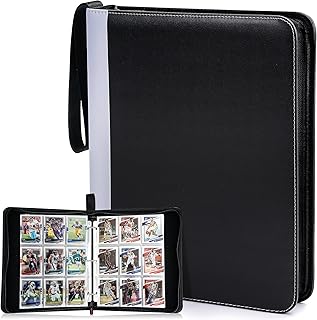 PREZA Trading Card Binder - Sports Card Binder 9 Pocket - Fits 900 Cards - Baseball, Basket, and Football Card Binder for Cards Collection