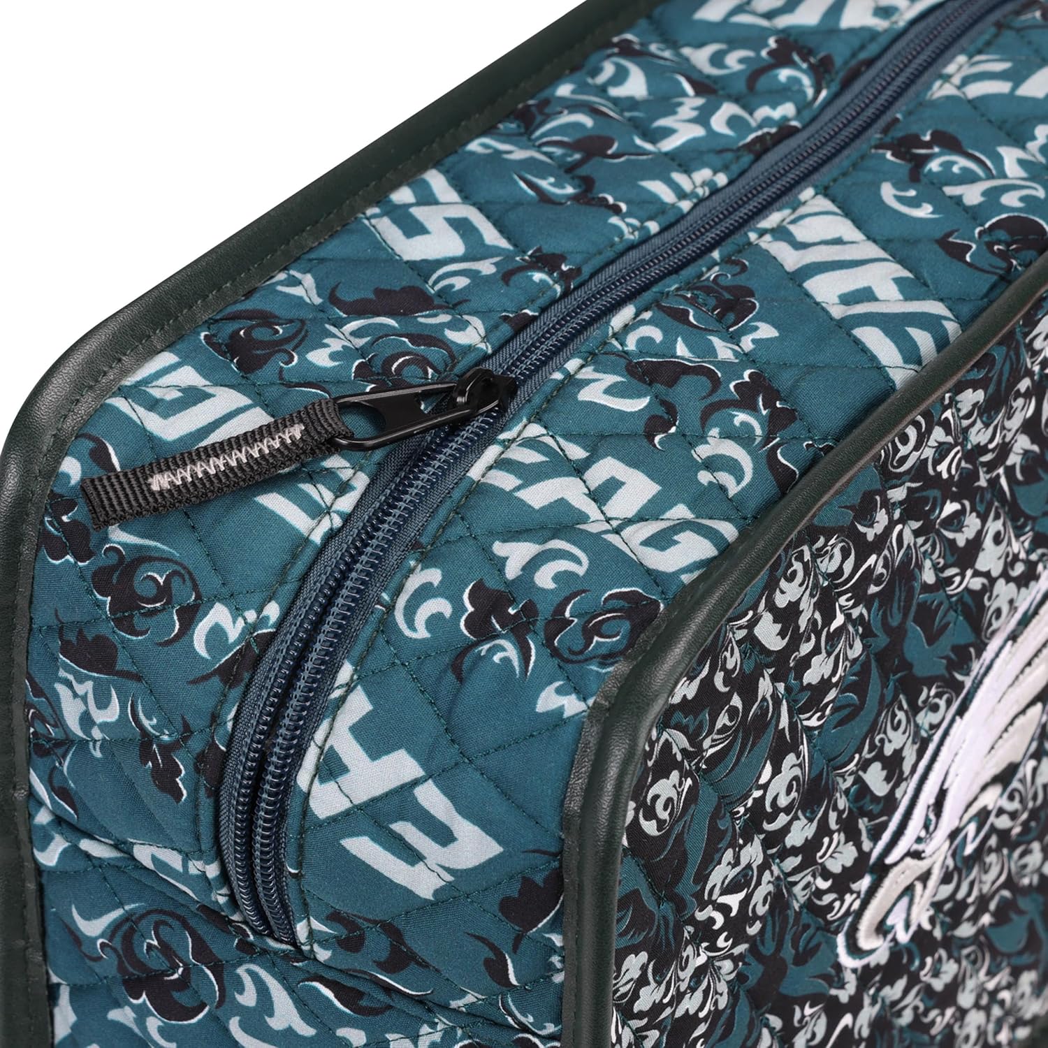 FOCO NFL Logo Quilted Printed Cosmetic Toiletry Bag, Team Color