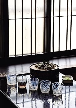 明治ガラス あられ紋 盃 猪口 明治ガラス あられ紋 盃 猪口