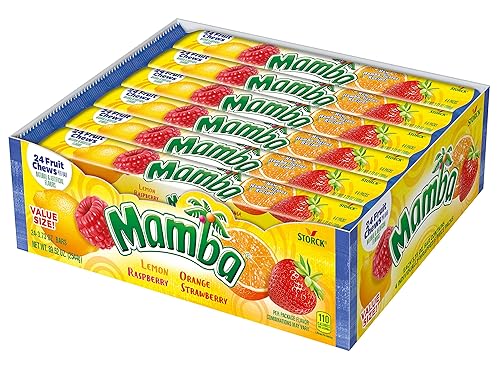 Mamba Caramelos masticables de frutas, 3.73 onzas, 24 piezas (paquete de 24)