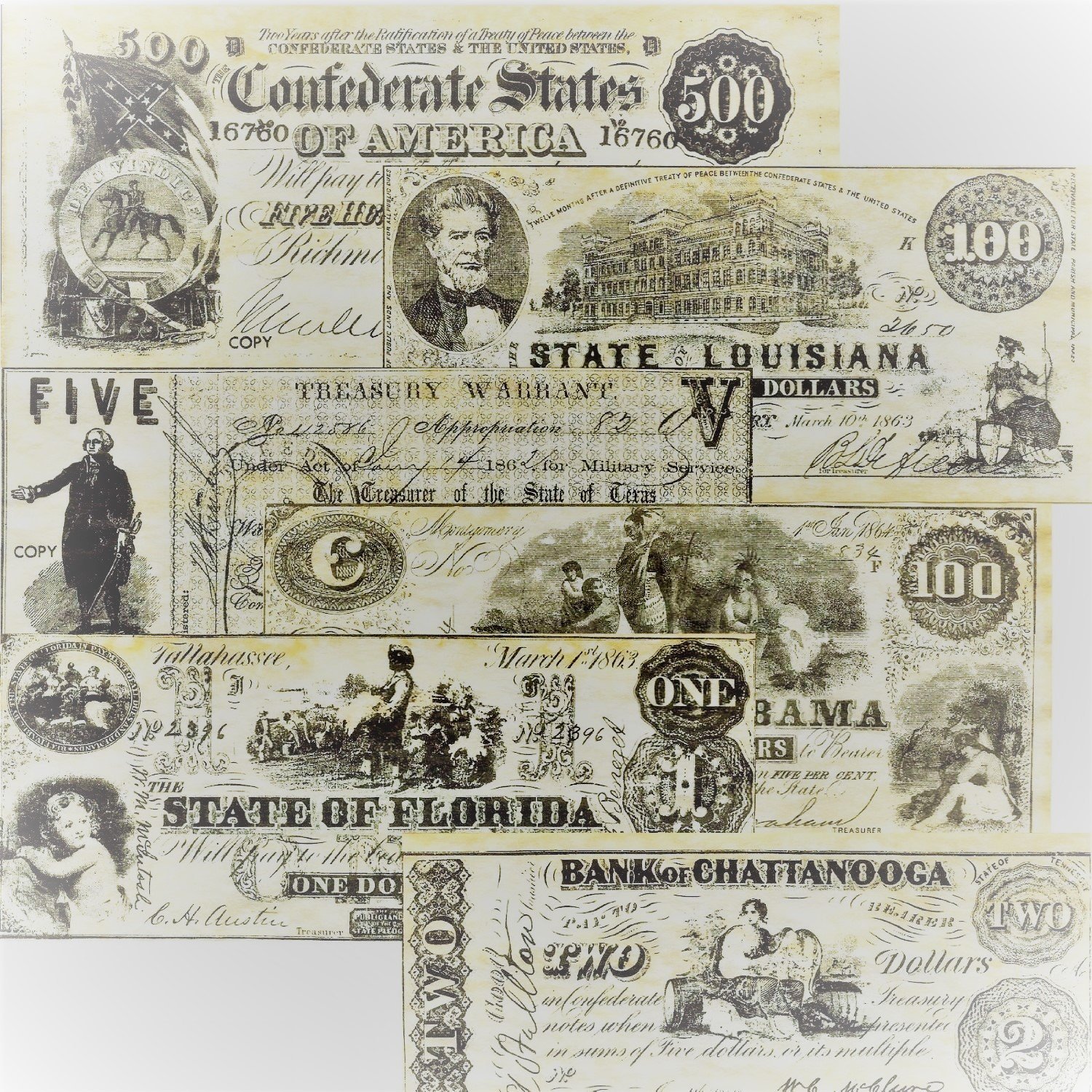 Confederate Currency Set B