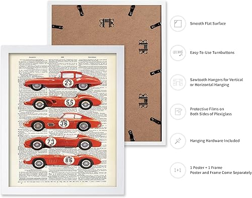 Miniatura 2 de Poster Master Póster artístico de diccionario, impresión retro de carreras de automóviles, arte de autos italianos, arte de autos de carreras,