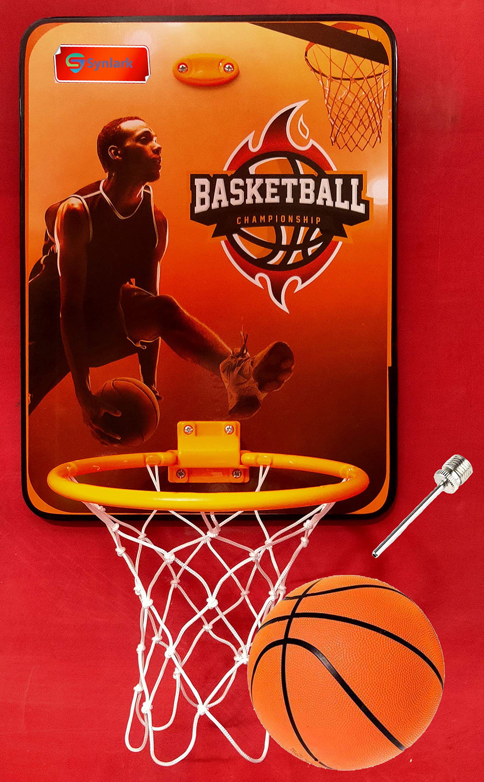 Synlark Basket Ball Hanging Board with Ball for Kids Playing Indoor Outdoor (Box Packing)- Multi Color