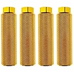 Zelerdo 2 Pairs Aluminum Alloy Bike Pegs for Mountain Bike Cycling Rear Stunt Pegs Fit 3/8 inch Axles (Pure Yellow, 100x28 mm)