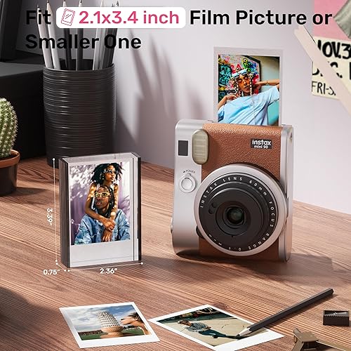 Vista 31 de WINKINE Marco Polaroid para Fujifilm Instax Mini Film, Marcos de fotos Samll de 2 x 3 para escritorio, marco de fotos Polaroid, tamaño pequeño