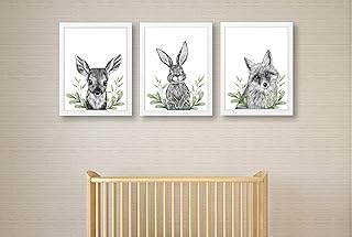 Woodland Nursery Prints - Set of Nursery Prints - Nursery Wall Picture - New Baby Print - Woodland Animals Prints - Watercolour Forest Animals Print