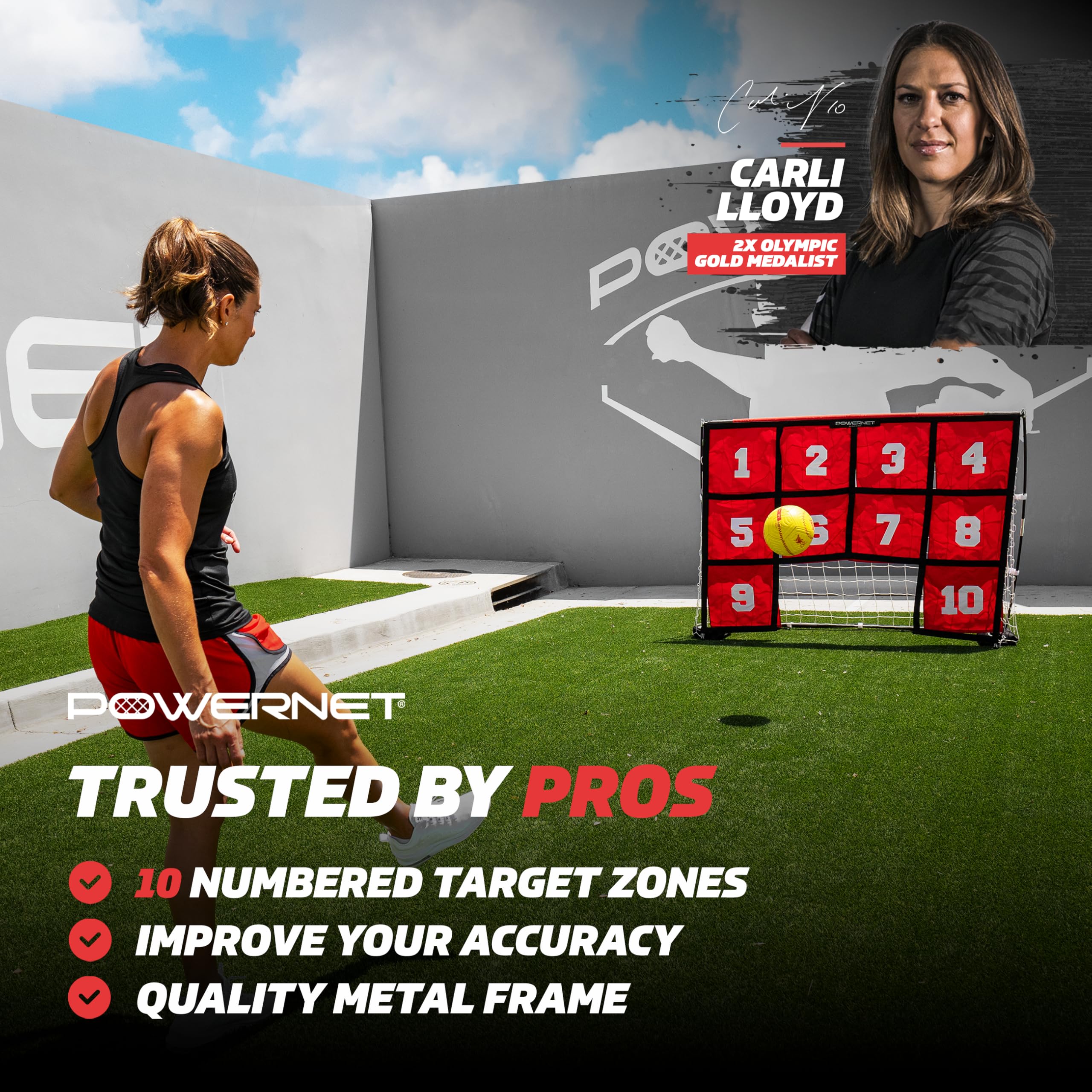 Amazon | PowerNet 番号付きターゲットサッカーゴール、6x4