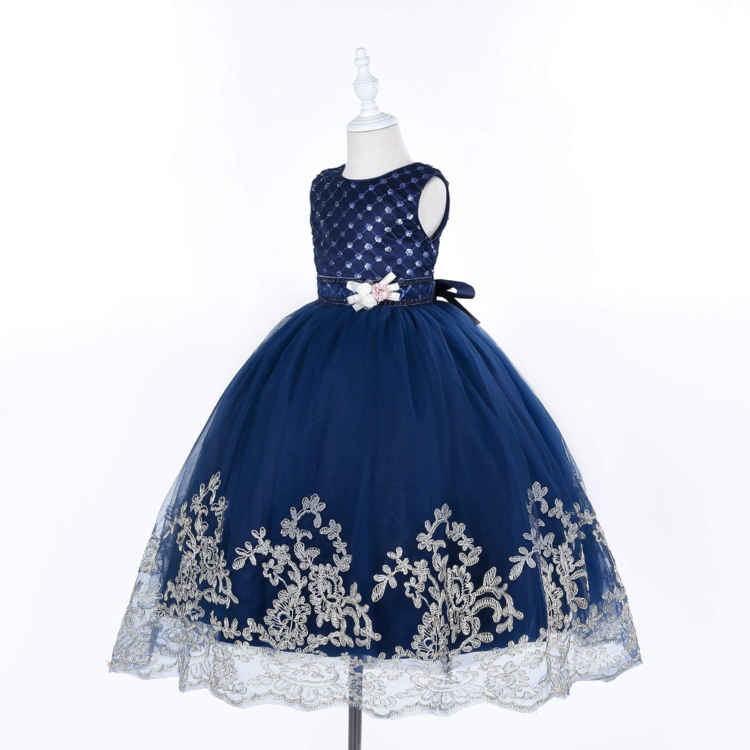 Cosplay Life Elegant Flower Glown Dress for Girls Young Adult Fashion Bow Flower Kids Party Festival Ages 4-12 Years Old - Image 3