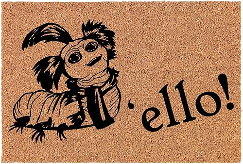 Felpudo de bienvenida de fibra de coco para puerta, diseño de ello, gusano, oruga (24 x 16 pulgadas)