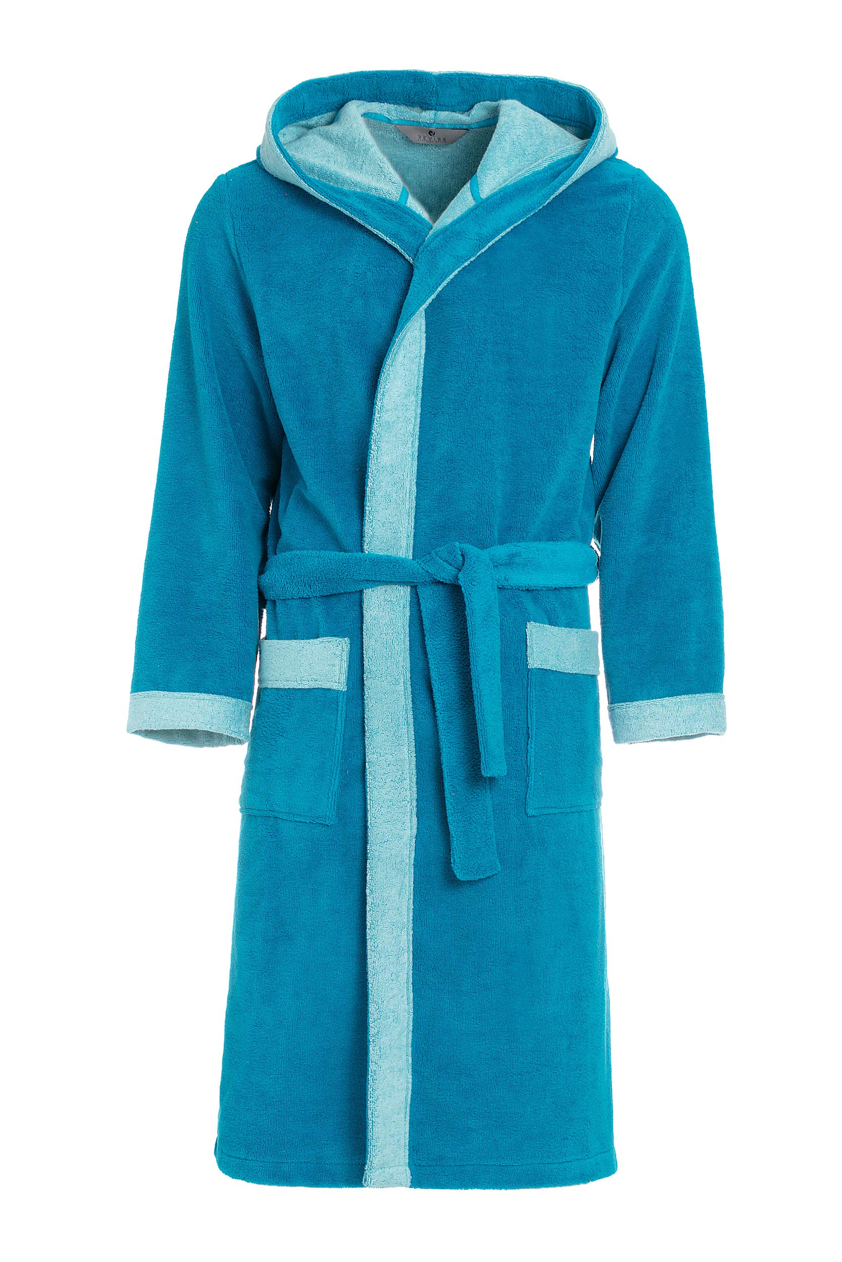 Revise RE-855 Men's bathrobe with bamboo fiber - towel -sauna - pool - Turquoise – L