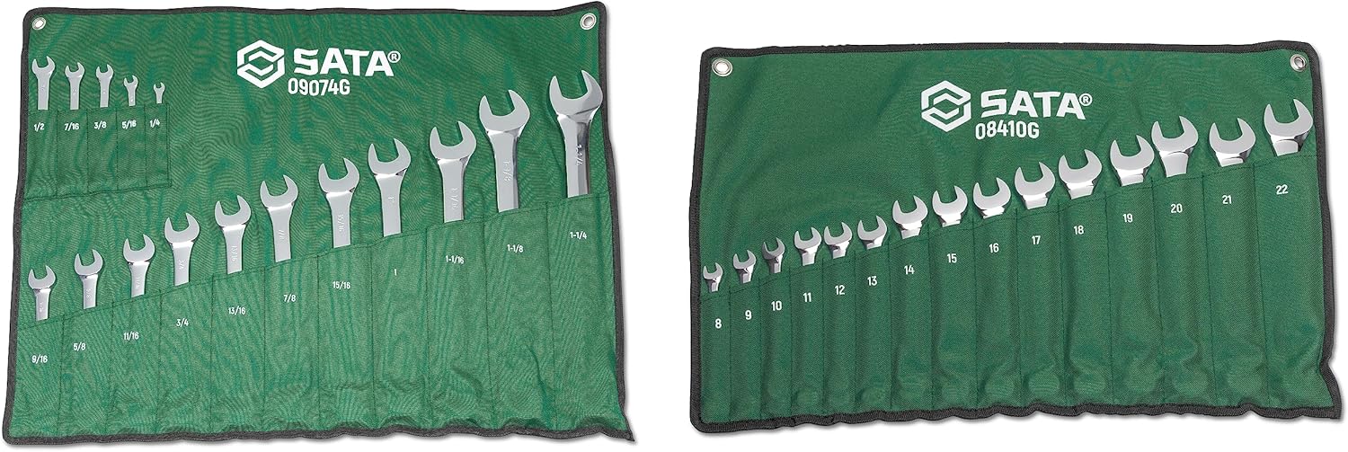 SATA 38 Piece 12 Point Combination Wrench Set | SAE 1/4" to 15/16" & Metric 6mm to 32mm | ST08416G