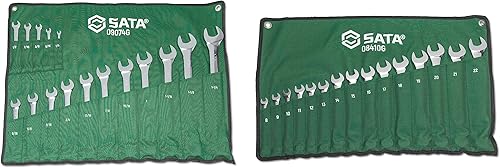 SATA Juego de llaves combinadas de 31 piezas de 12 puntos  SAE 14 a 1-14 pulgadas y métricas de 0.315 in a 0.866 in  Carga fuera de esquina  ST08414G