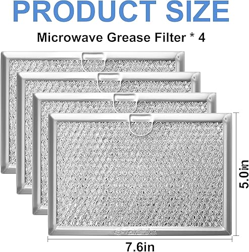 Miniatura 6 de 4 filtros de grasa para microondas 5304464105 5304509444 Frigidaire, 5 x 7-58 x 332 pulgadas, compatible con WB06X10608 5304517871 4920114 AP6809087