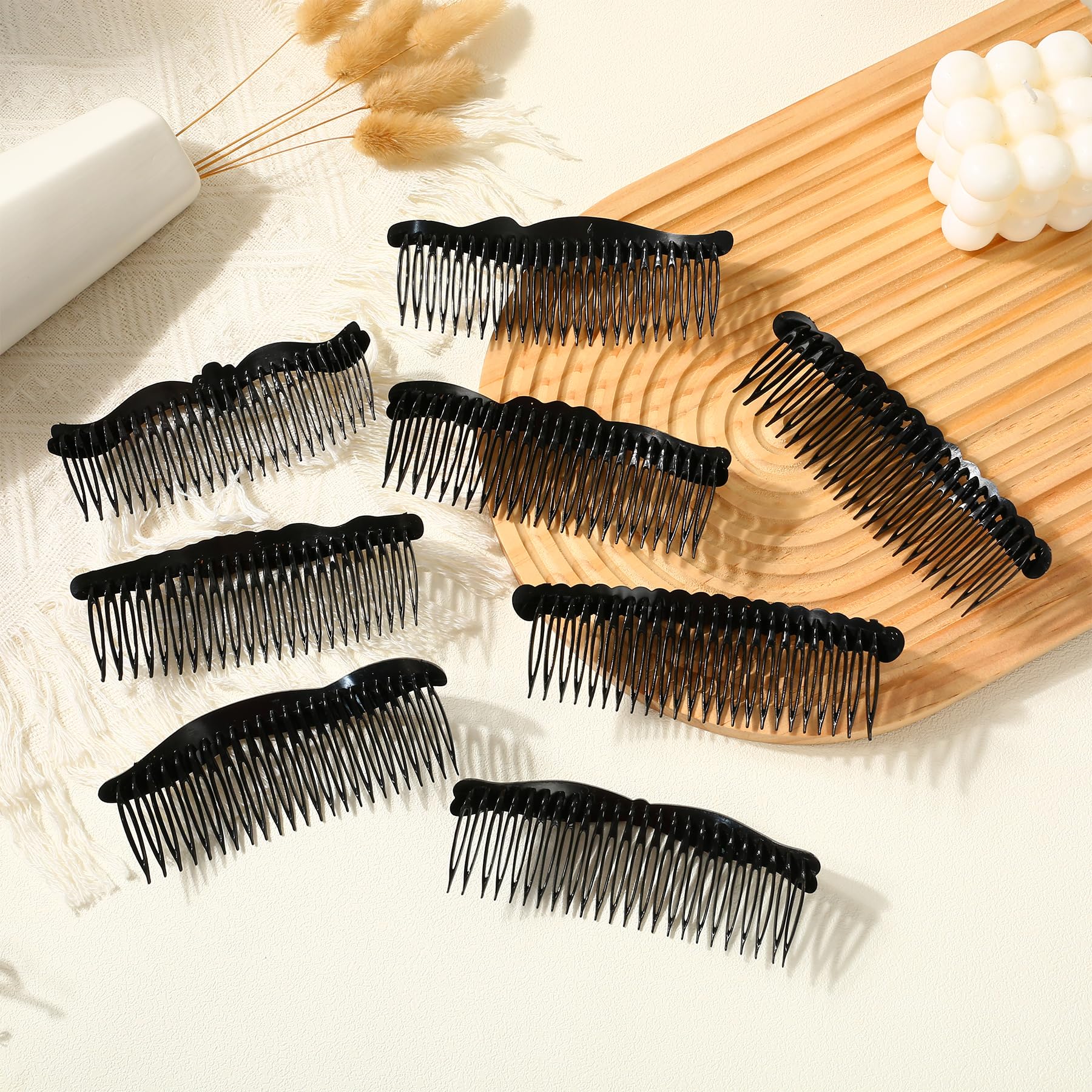 Französischer Haarkamm – 8 Stück Haarspangen für Frauen, französischer Kamm, französische Seitenkämme, Haarkamm für Frauen, Retro-Kunststoff, französische Haarspangen für Braut, Hochzeit, Party