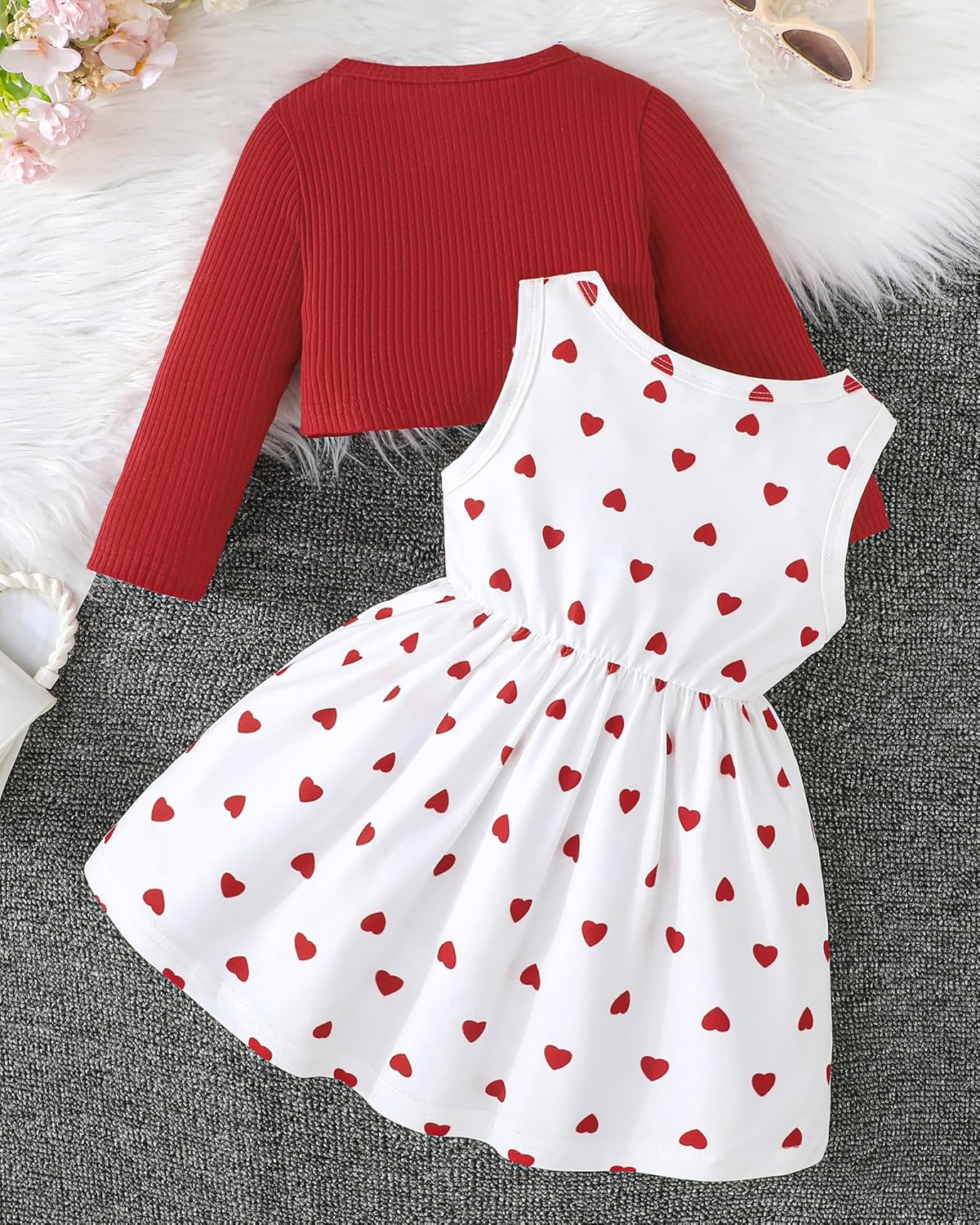 Rosibel Toddler Baby Girls Dress and Cotton Cardigan Set for 6M-3T Spring Autumn Clothes Outfits - Image 3