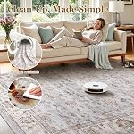 Witshock 5x7 Vintage Floral Area Rug, Lavable Non Slip Low Pile Tapis pour vivre Chambre à manger nourrice, Résistant aux taches, Aspirateur pliable, Animaux & Coffre-fort pour les enfants (Gris bleu)