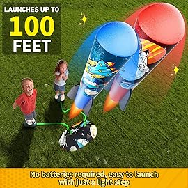 Otoseth Multi-Color Rocket Launcher for Kids - Foam Blaster Set with 10 Rockets, Soars Up to 100 Feet - Birthday & Christmas Toys for Boys & Girls Age 3-12